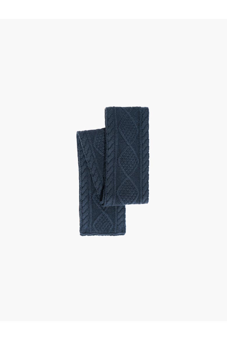 Cable Knit Skinny Scarf, Alternate, color, White