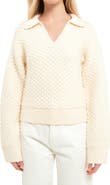 English Factory Textured V-Neck Sweater