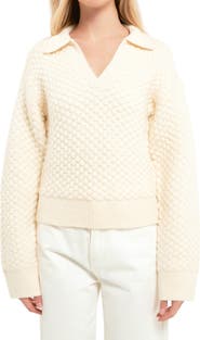 (取寄) イングリッシュ ファクトリー レディース テクスチャー V-ネックライン セーター English Factory women Textured V-Neckline Sweater Ivory English Factory Textured V-Neck Sweater | Nordstrom