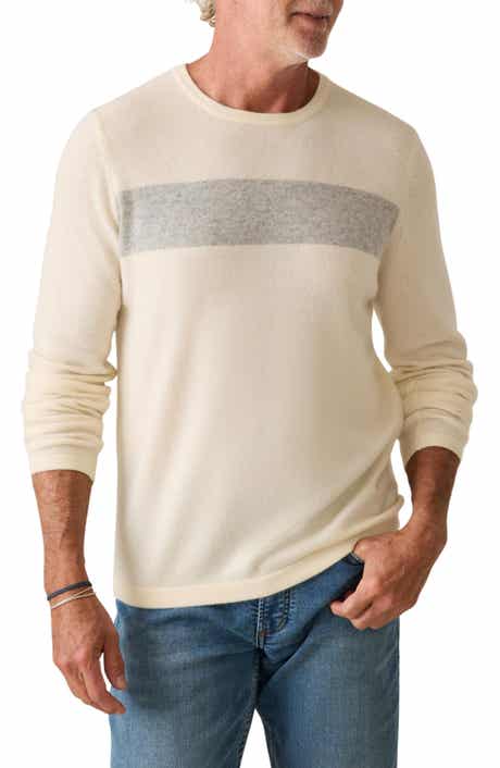 Faherty Cashmere Stripe Crewneck Sweater