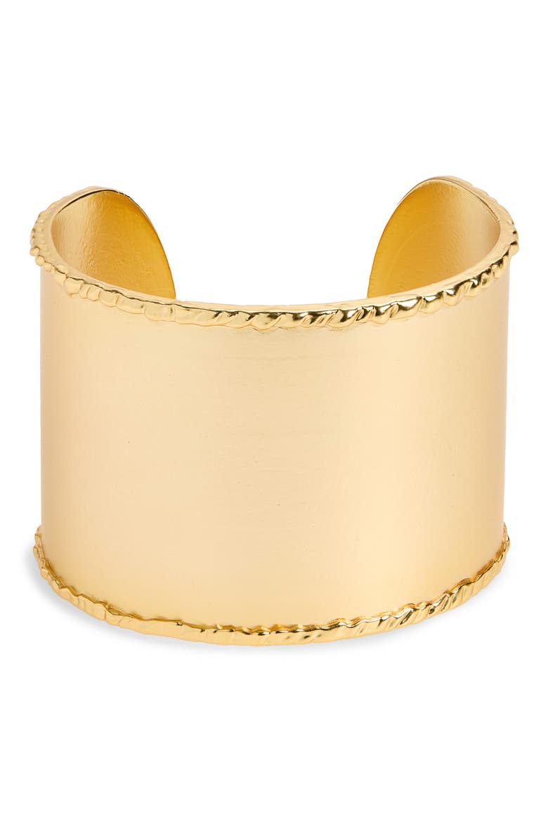 Sculpted Edge Cuff, Main, color, GOLD