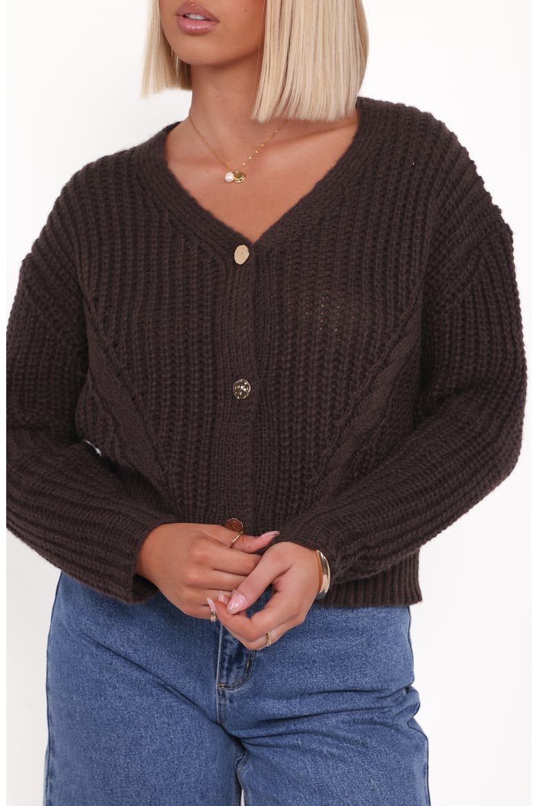 Henderson Chunky Knit Cardigan, Alternate, color, BROWN