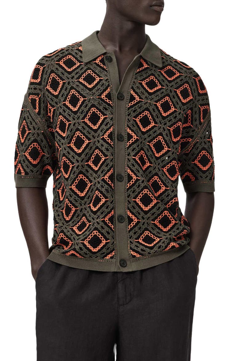 Morena Knit Short Sleeve Cardigan, Main, color, SALMON ORANGE