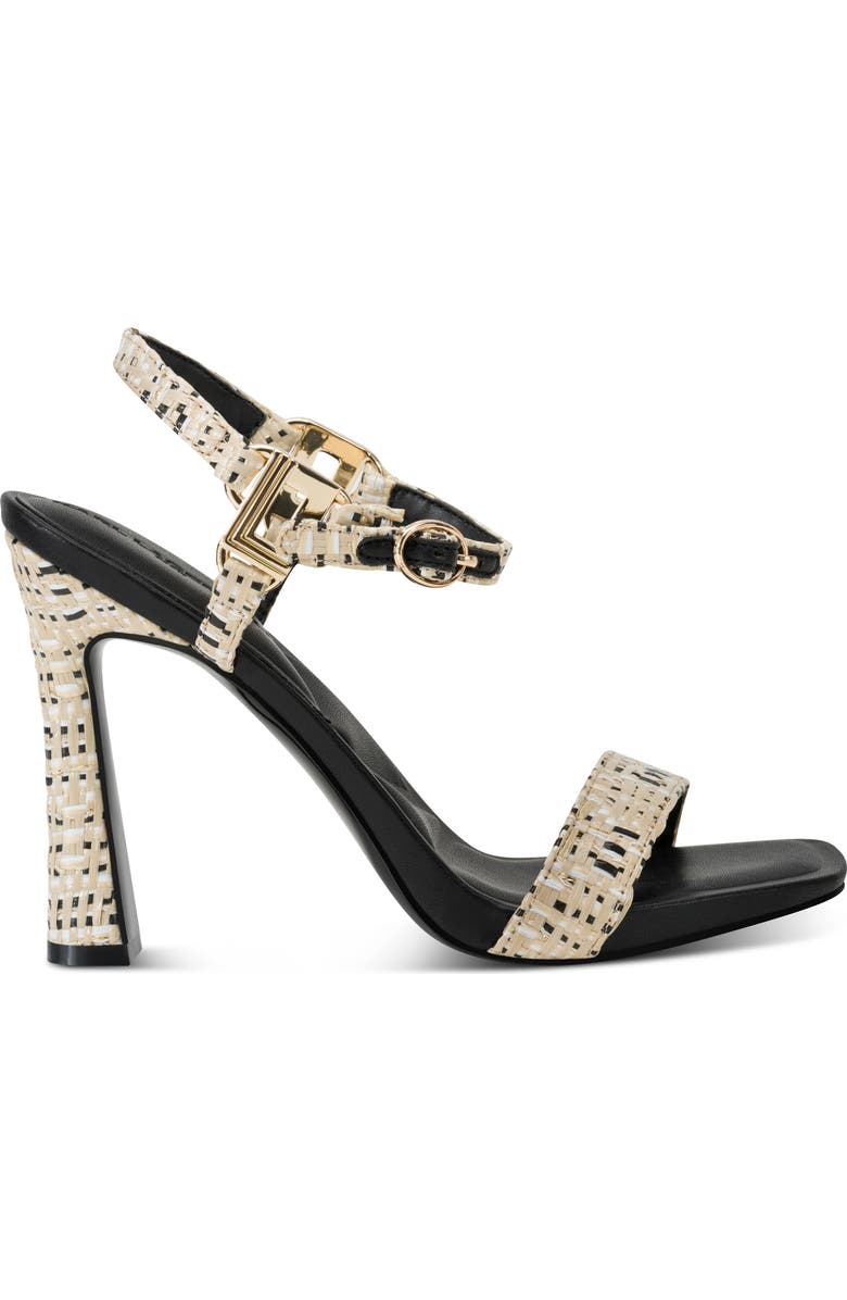 KARL LAGERFELD PARIS Cybil Ankle Strap Sandal, Alternate, color, Natural/ Black