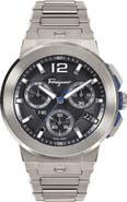 FERRAGAMO F-80 Titanium Tech Chronograph Bracelet Watch, 44mm