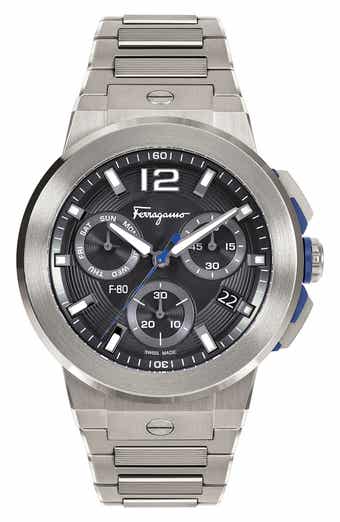 FERRAGAMO F-80 Titanium Tech Chronograph Bracelet Watch, 44mm