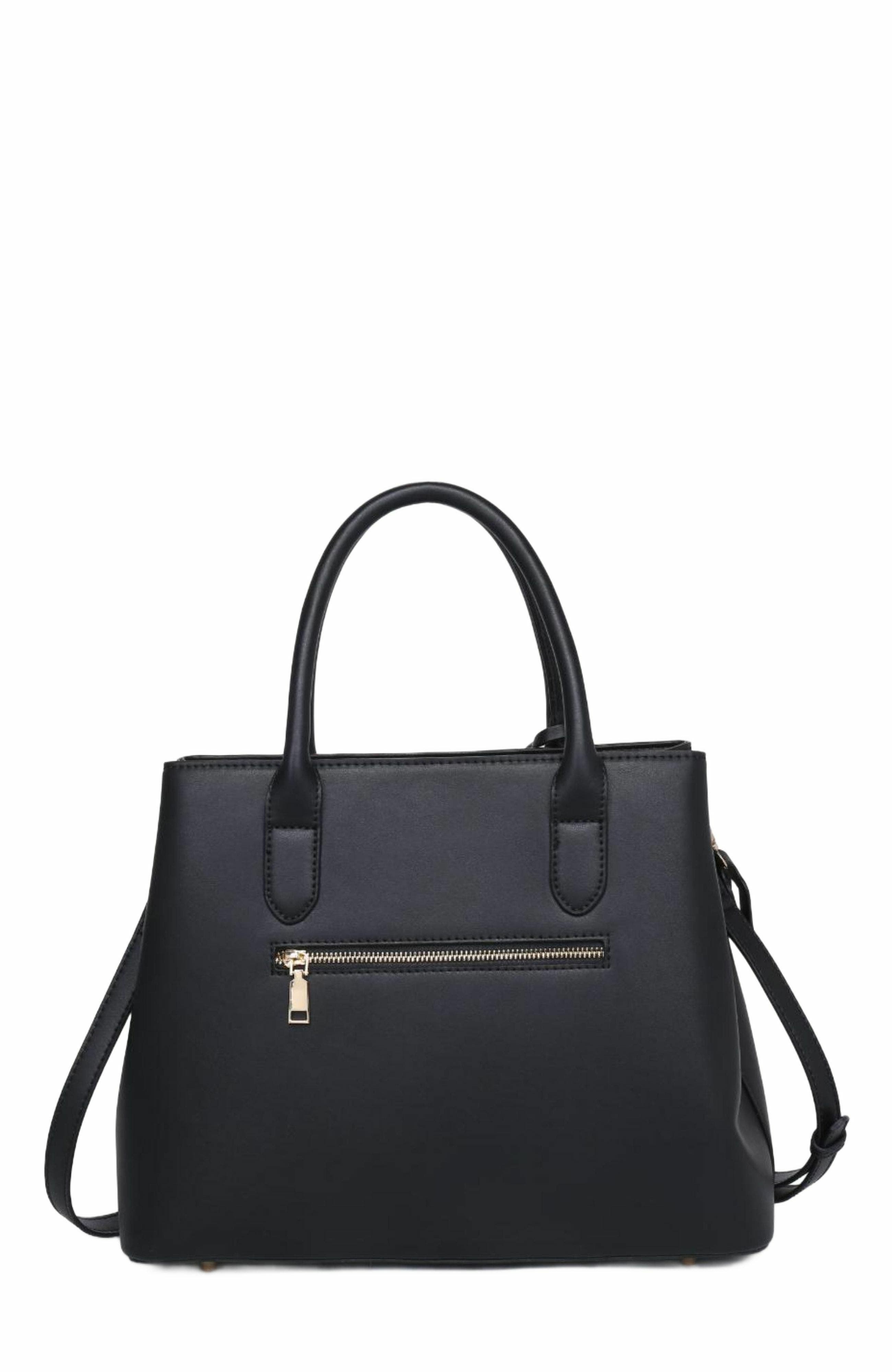 MODA LUXE Regalina Satchel, Alternate, color, Black