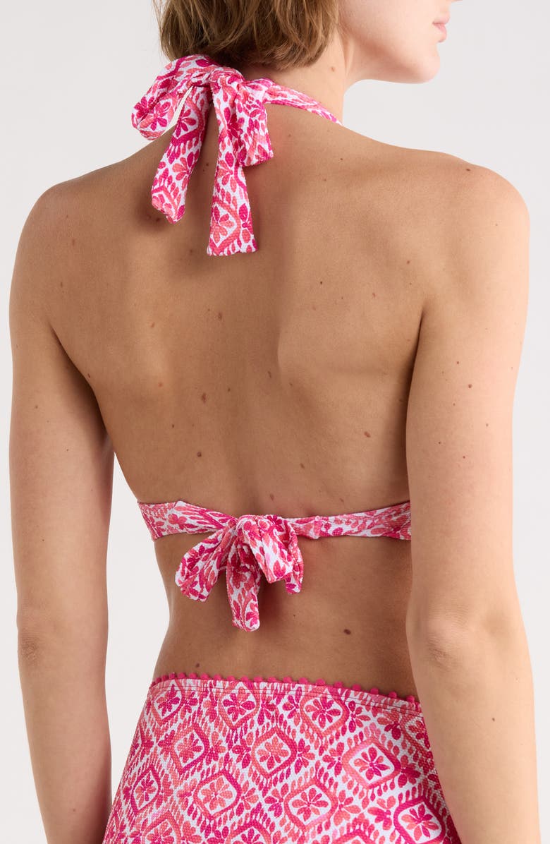 Tommy Bahama Island Cays Shell Beach Reversible Halter Bikini Top, Alternate, color, Passion Pink