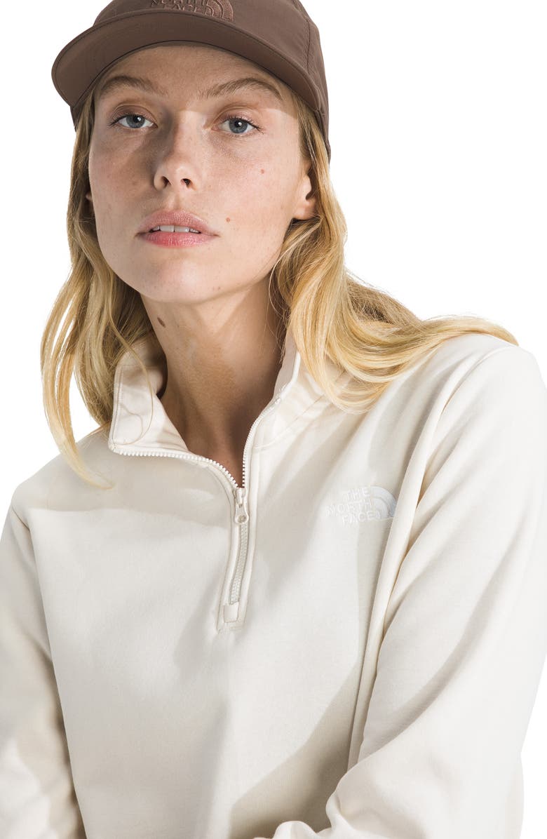 The North Face Evolution Simple Dome Cotton Blend Quarter Zip Sweatshirt, Alternate, color, White Dune