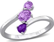Julianna B. Amethyst 3-Stone Bypass Ring Sterling Silver