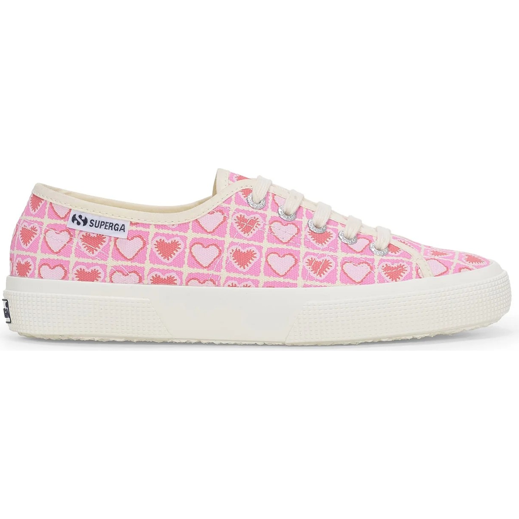 Superga 3750 Heart Crochet Print Leggera Sneakers In Black