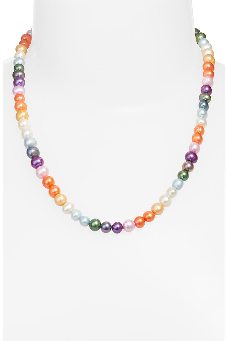 Multicolor Freshwater Pearl Necklace, Alternate, color, MULTI/ GOLD