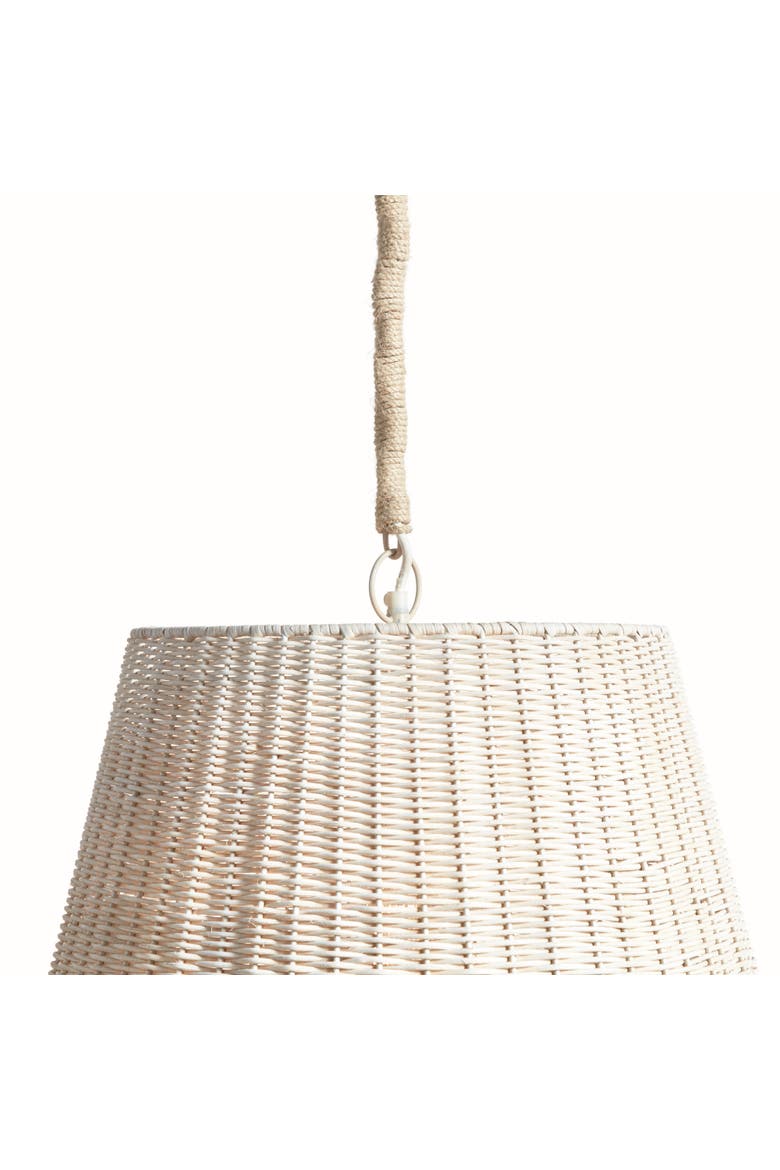 19" x 22" Linette Handwoven Rattan Hanging Pendant Light with Jute Chain, Alternate, color, Off-White