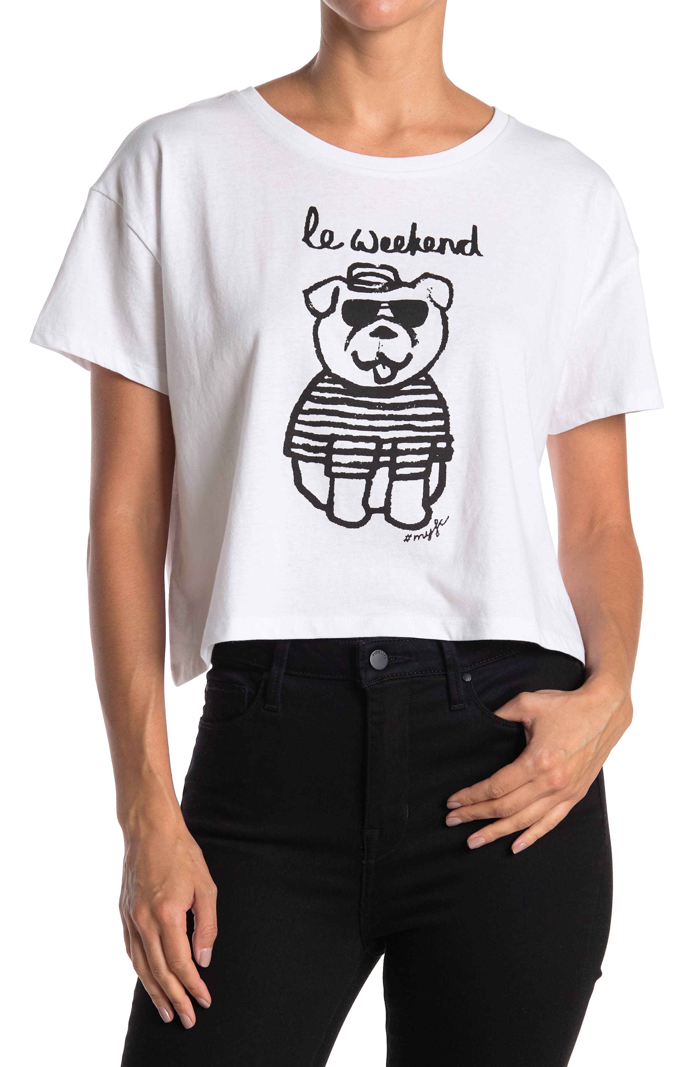 Weekend Connecting French Connection Le Weekend Cropped Tee (Women) | Nordstromrack