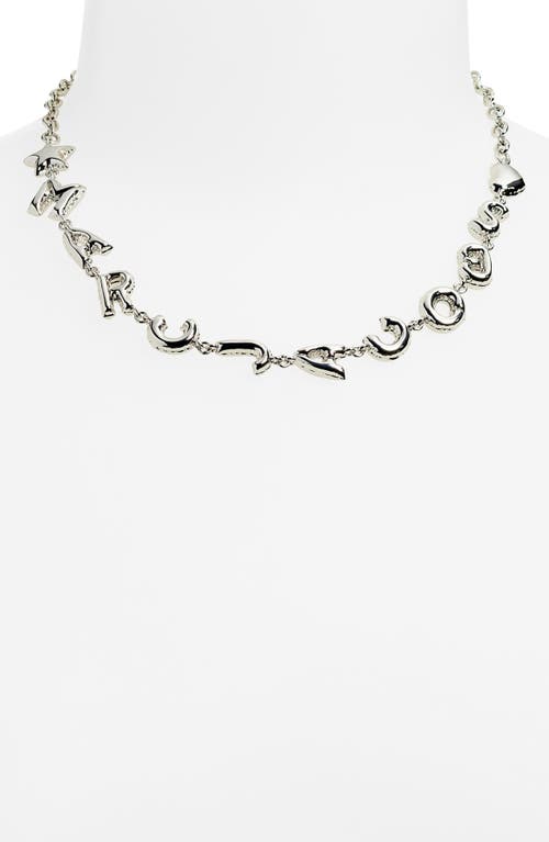 Marc Jacobs Balloon Charm Necklace In Light Antique Silver