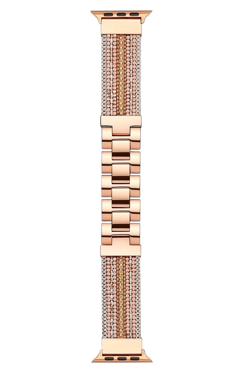 Posh Tech Beaded Apple Watch<sup>®</sup> Bracelet Watchband, Alternate, color, Gold/Rose Gold