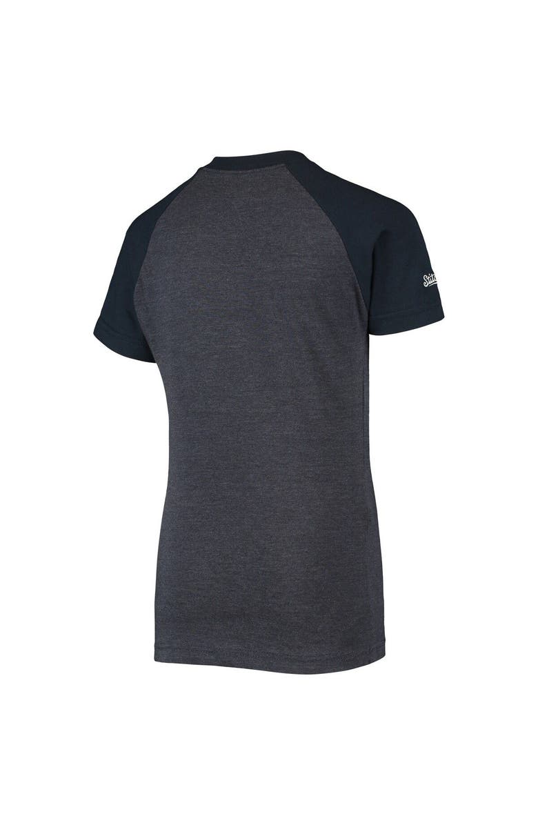 STITCHES Youth Stitches Heathered Navy New York Yankees Raglan T-Shirt, Alternate, color,