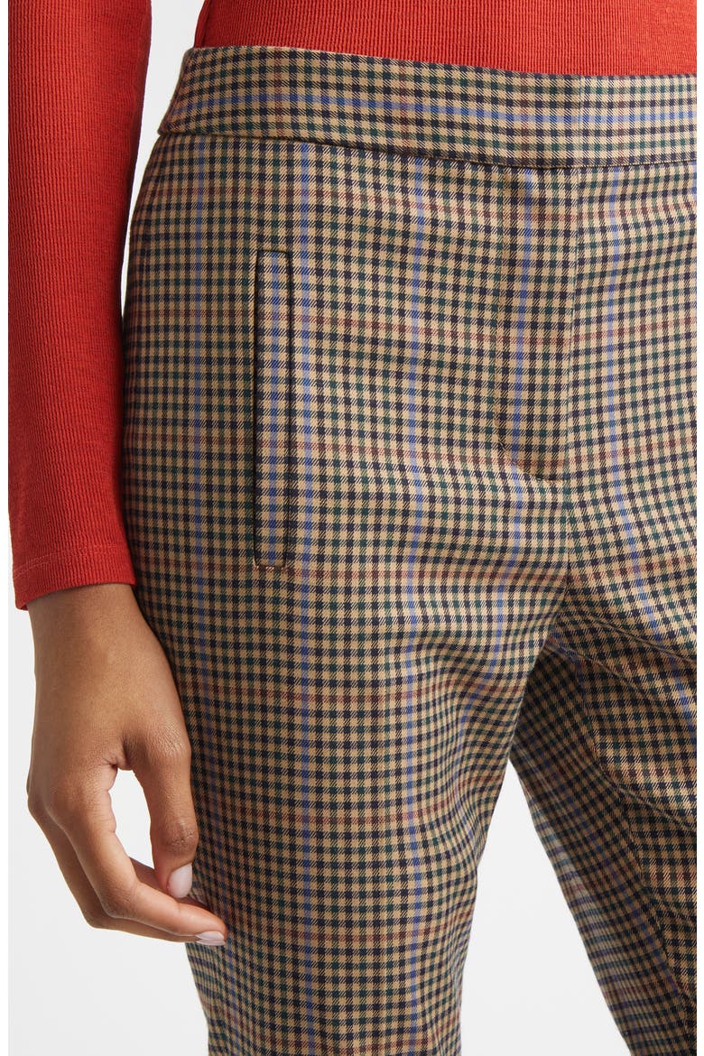 Arte Plaid Crop Pants, Alternate, color, RUSSET MULTI