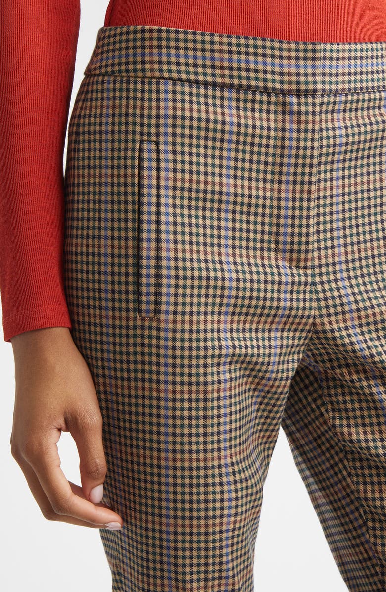 Veronica Beard Arte Plaid Crop Pants, Alternate, color, Russet Multi