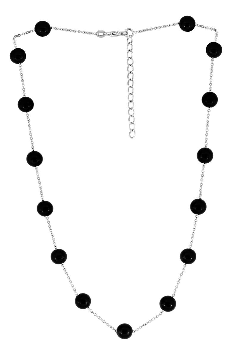 EFFY Sterling Silver & Onyx Beaded Necklace, Alternate, color, Black