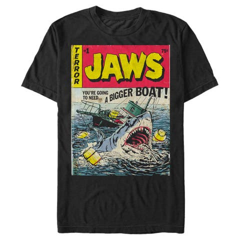 Men's Jaws Retro Comic Book Shark  Graphic T-Shirt