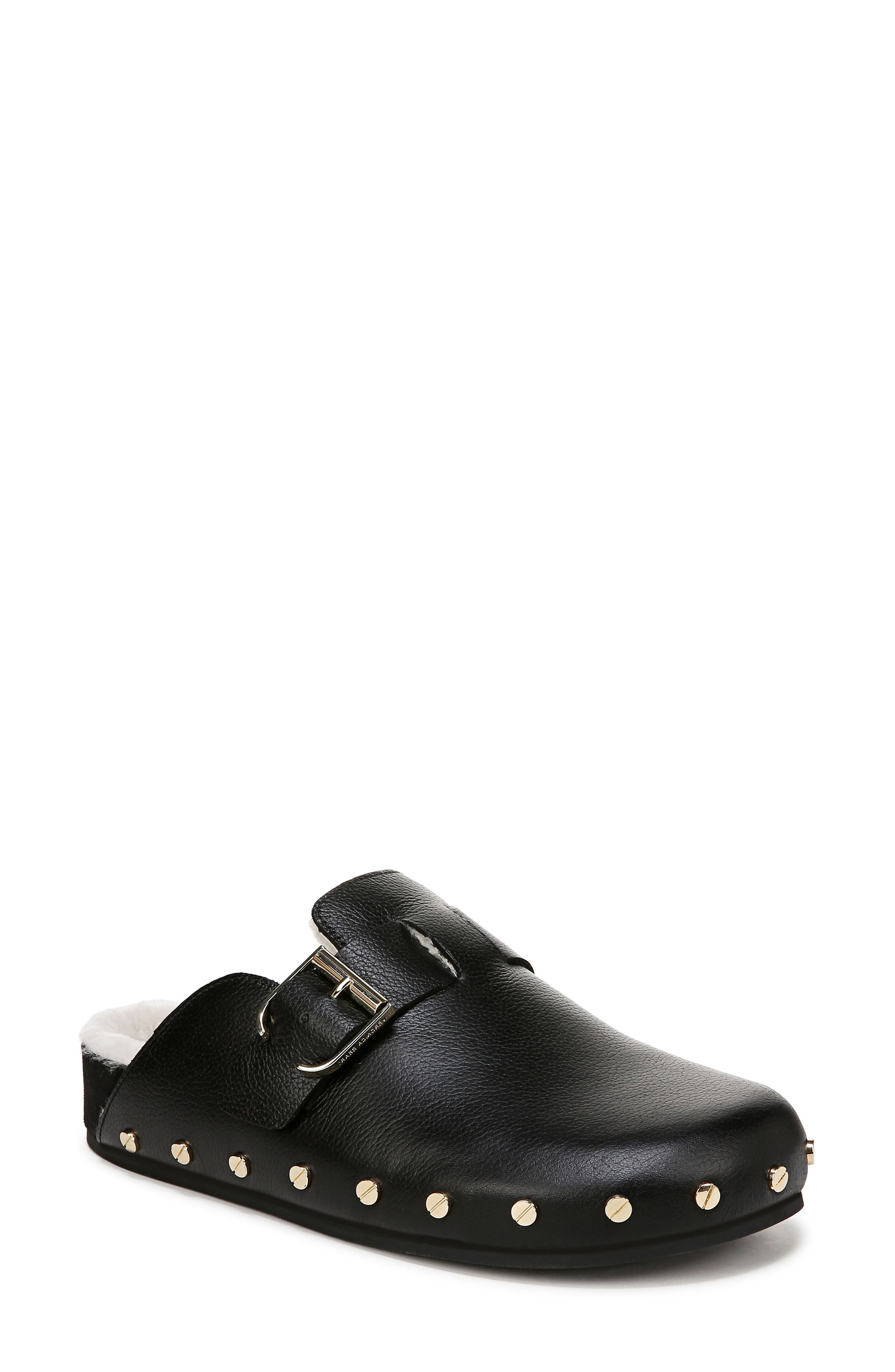 Veronica Beard Fern 2 Genuine Shearling Clog, Main, color, Black