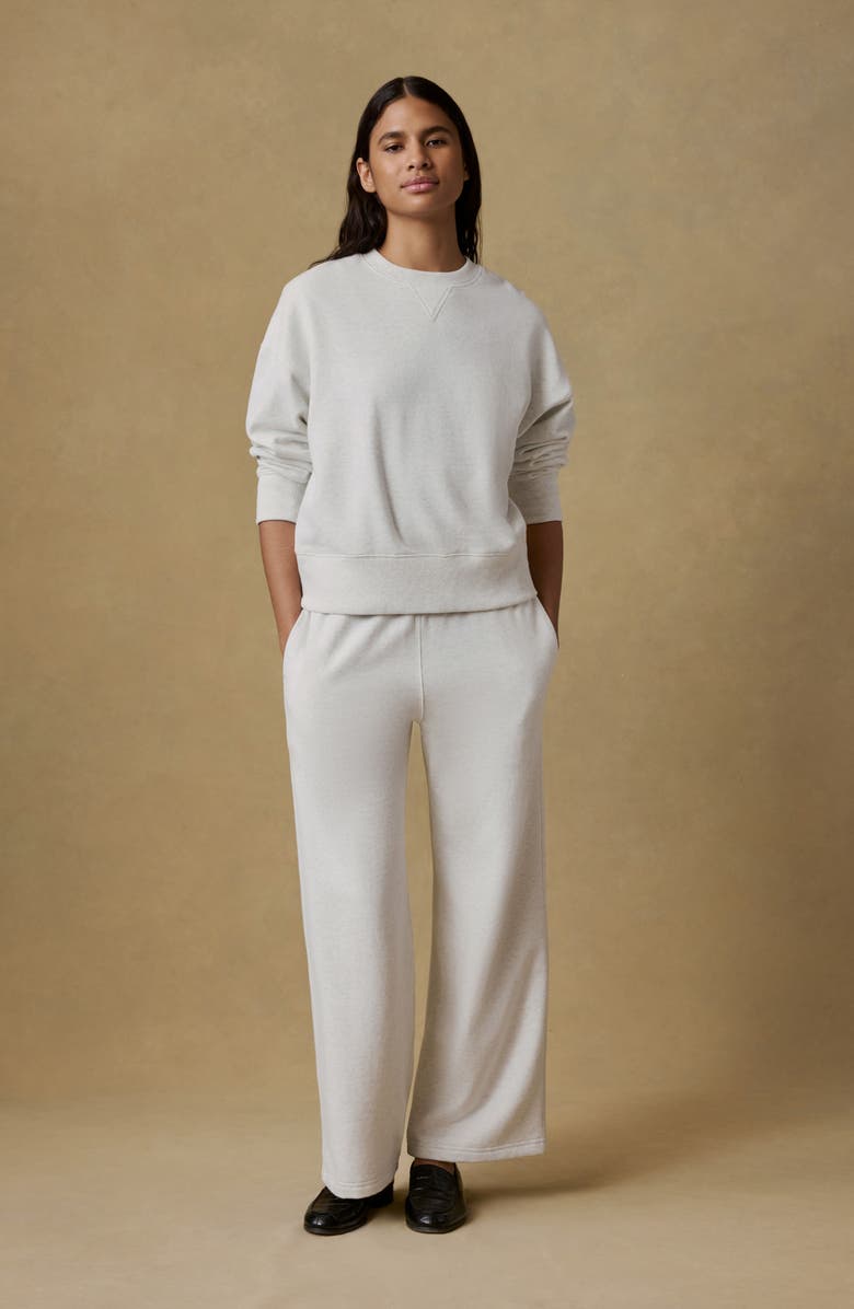 Faherty High Standard Wide Leg Pants, Alternate, color, Ice Grey Heather