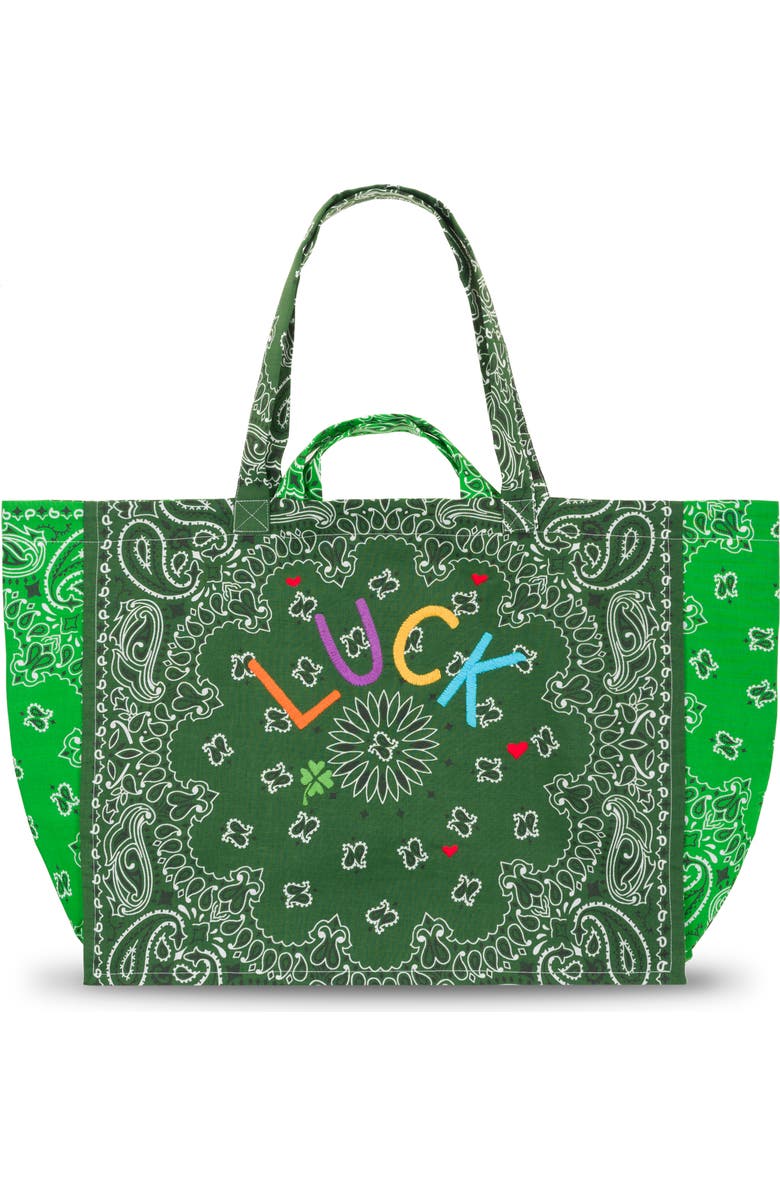 CALL IT BY YOUR NAME Maxi Cabas Embroidered Bandana Reversible Tote, Main, color,