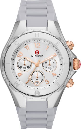 MICHELE Jellybean Silicone Strap Watch, 38mm Nordstromrack
