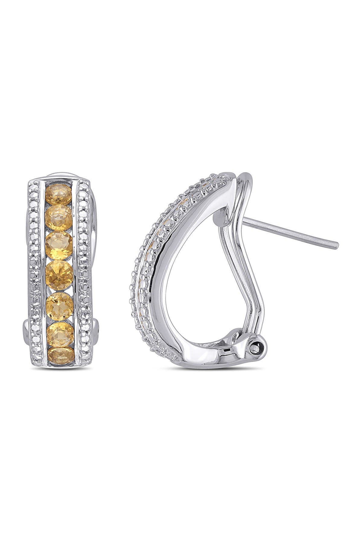 DELMAR Citrine Channel Set Earrings