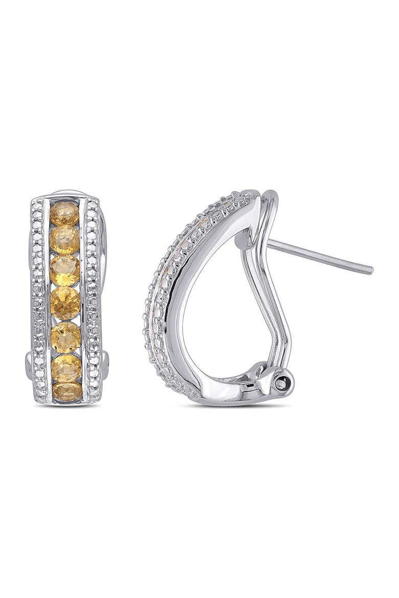 Citrine Channel Set Earrings, Main, color, YELLOW