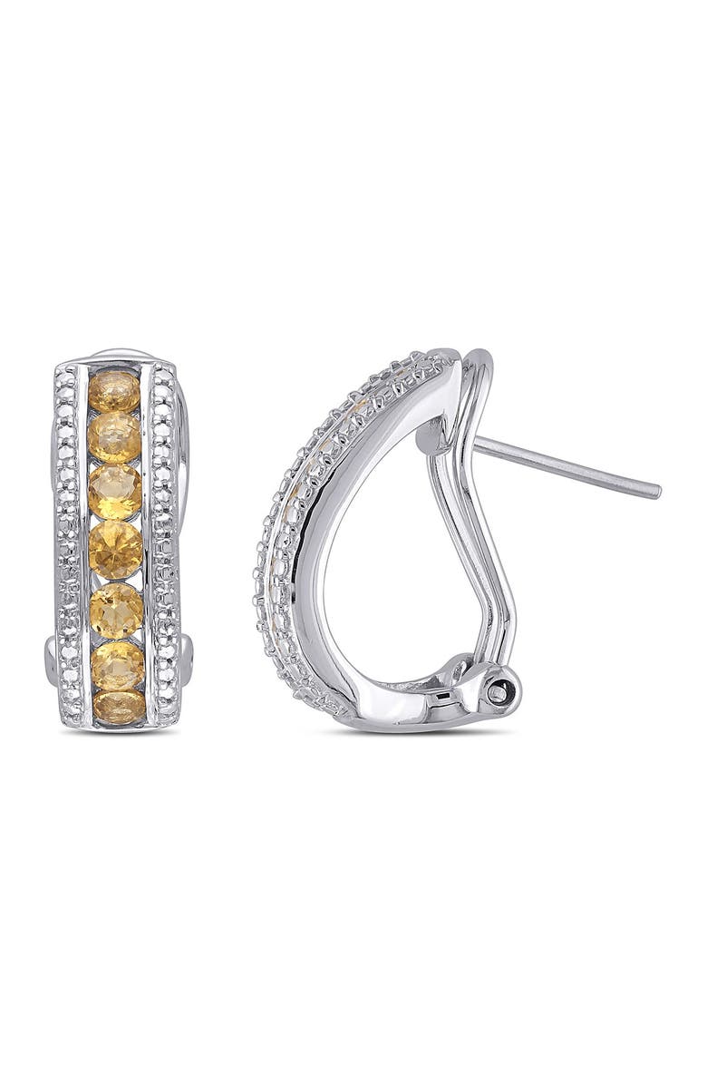 DELMAR Citrine Channel Set Earrings, Main, color,