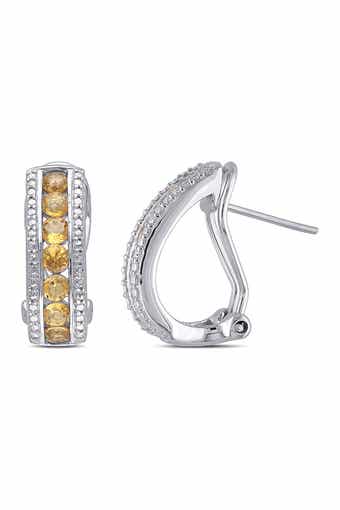 Citrine Channel Set Earrings