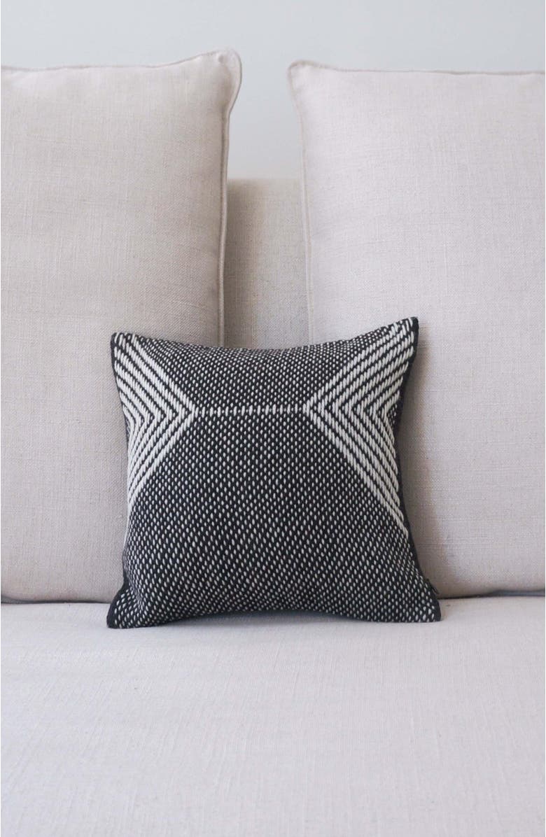 Voz Montañas Square Pillow Small, Main, color, Chocolate/Ivory