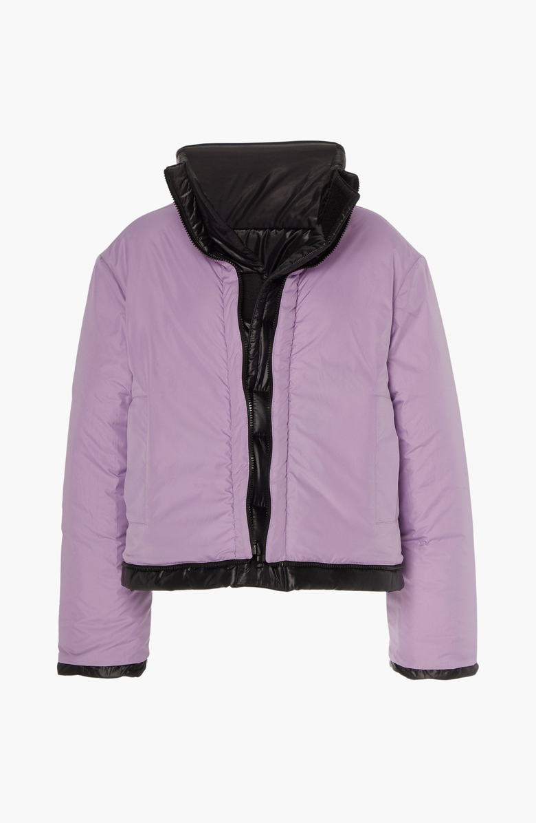 CAALO Sustainable Reversible Cropped Coat, Alternate, color, Black / Light Purple