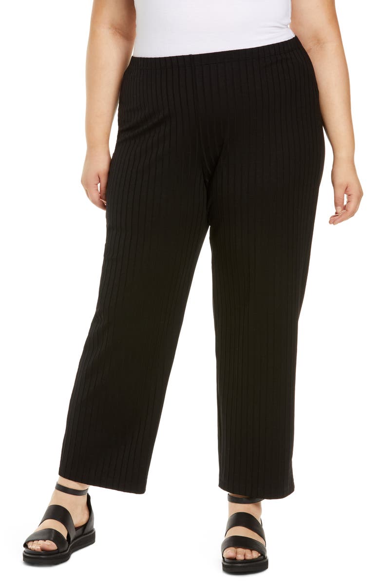 Eileen Fisher Ribbed Ankle Pant, Main, color, 