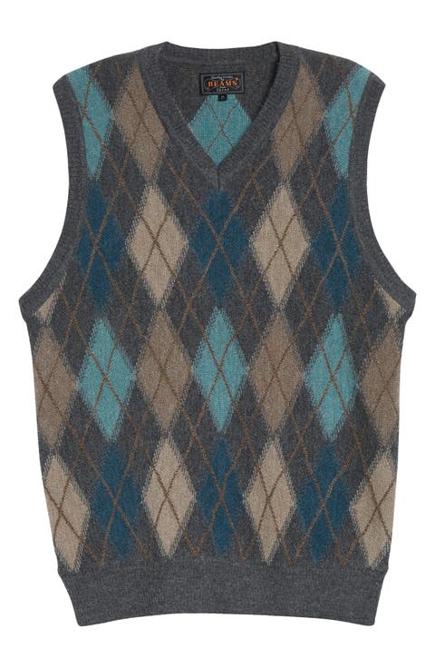 Argyle Intarsia Alpaca Sweater Vest