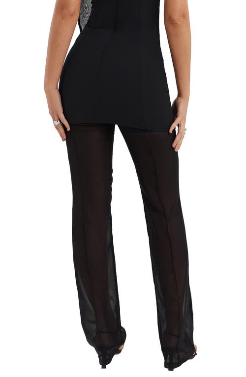 Mistress Rocks Straight Leg Sheer Mesh Pants In Black