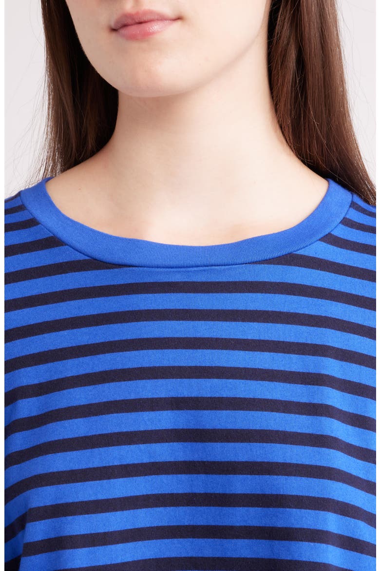 Meet n Greet Striped Long Sleeve Cropped T-Shirt, Alternate, color, ULTRA MARINE STRIPE