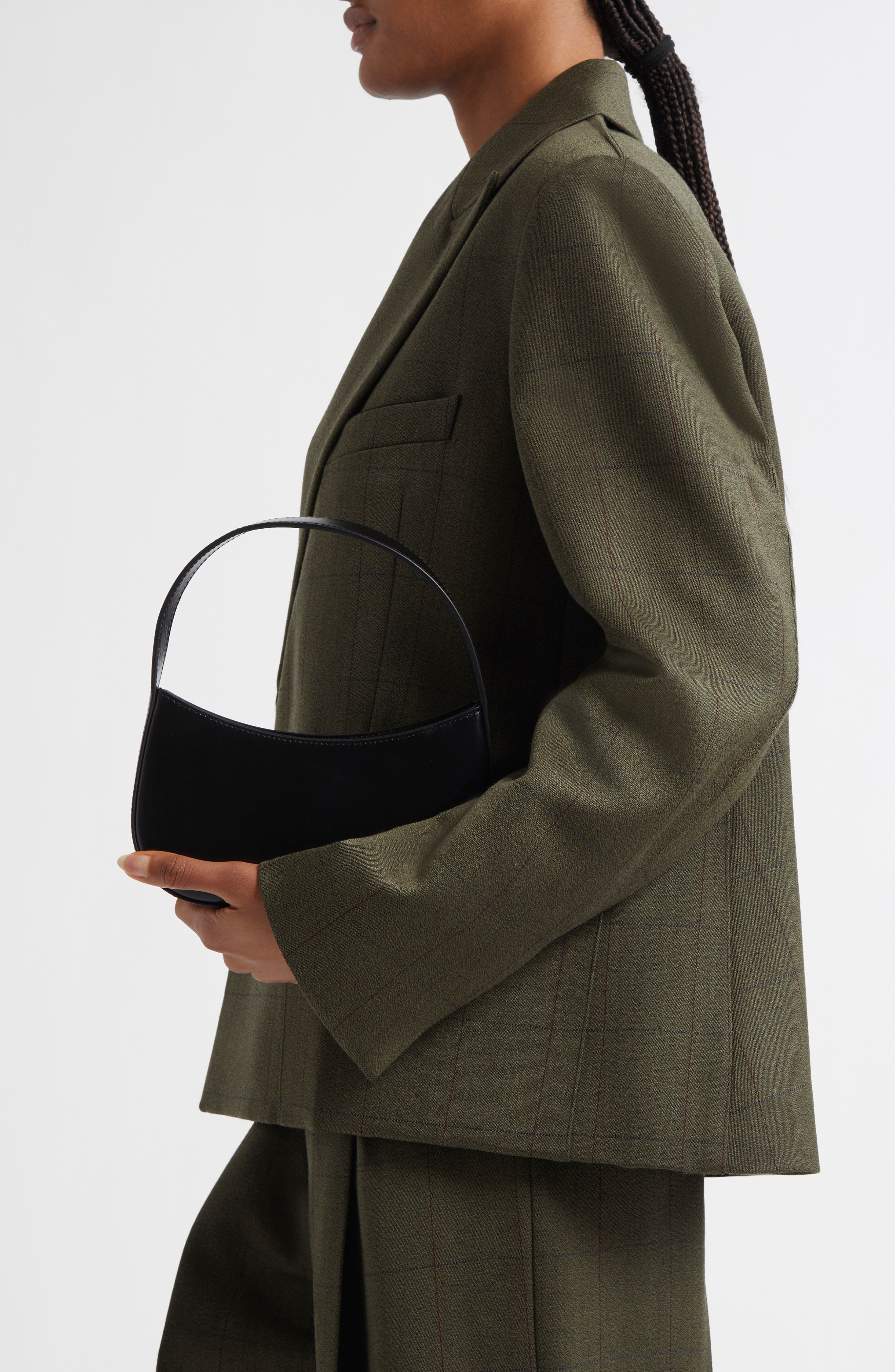 Mansur Gavriel Mini BonBon Leather Shoulder Bag, Alternate, color, Black