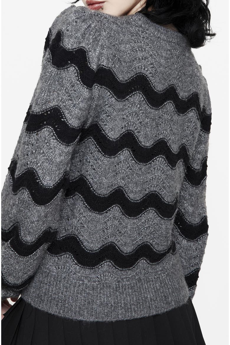 Nave Stripe Knit Sweater, Alternate, color, Grey