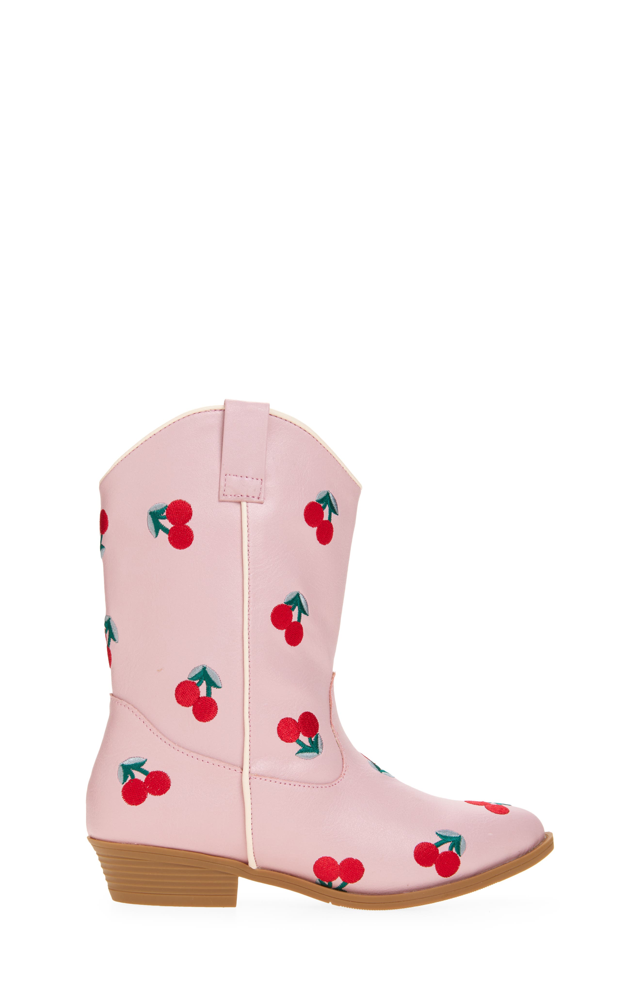 Tucker + Tate Kids' Cher Cherry Embroidered Western Boot, Alternate, color, 