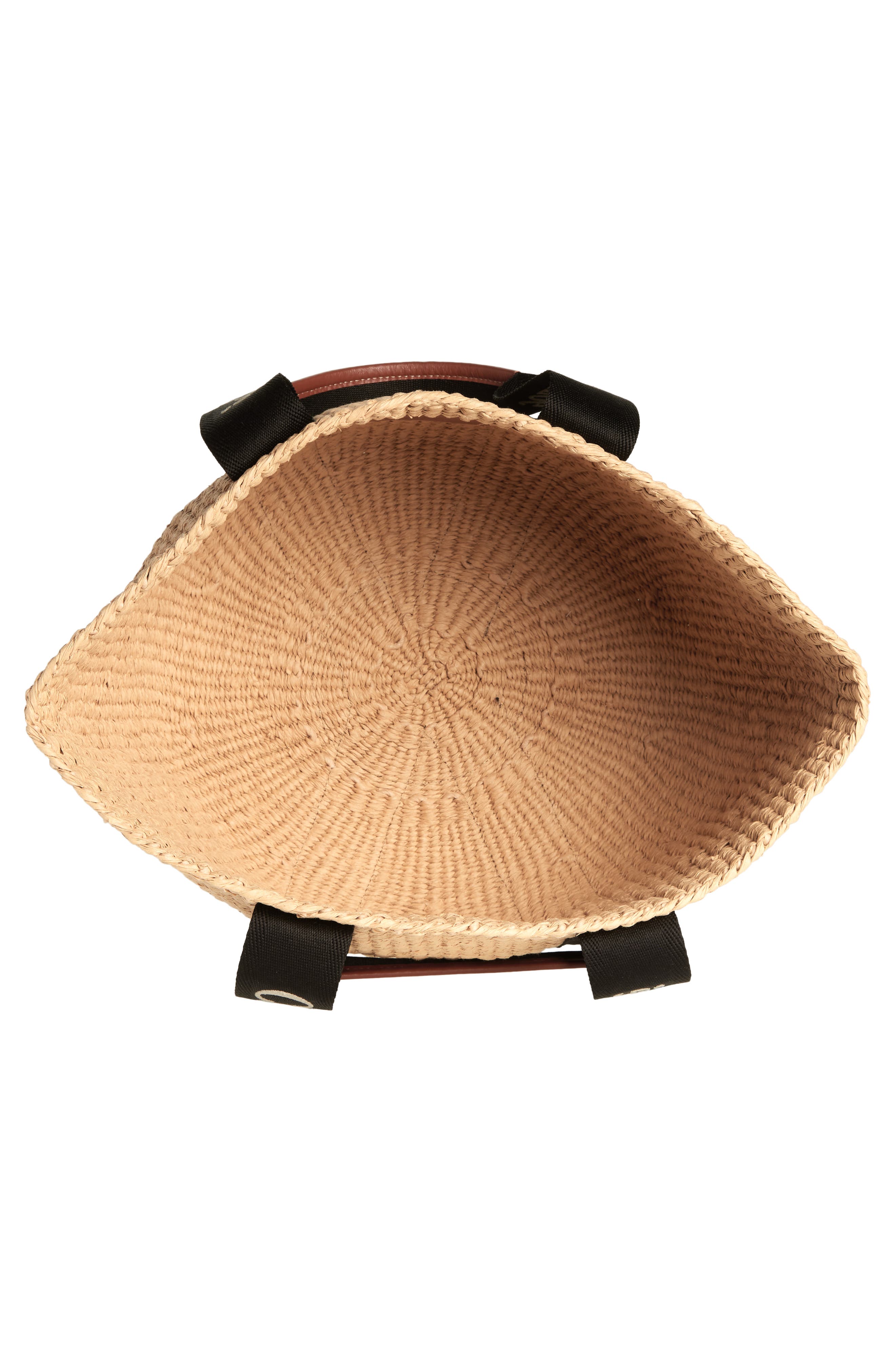 Chloé Large Woody Straw Basket Tote, Alternate, color, Black-Beige 1