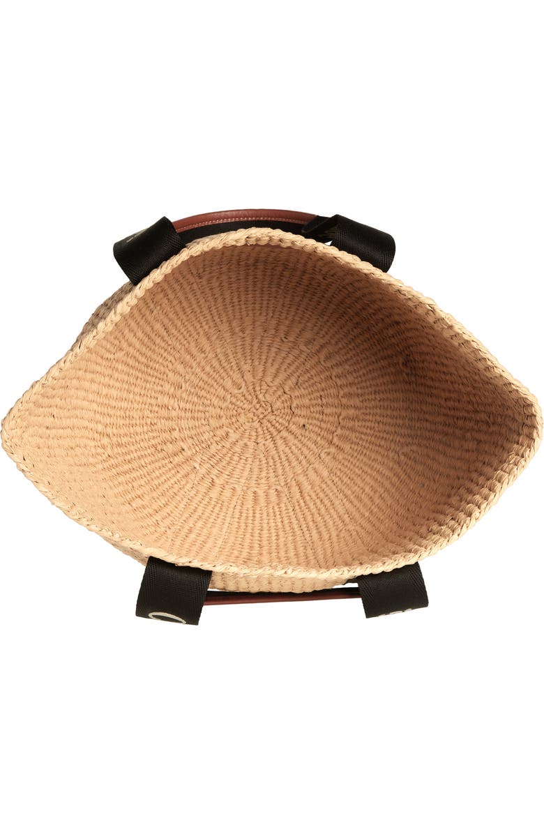 Chloé Large Woody Straw Basket Tote, Alternate, color, Black-Beige 1