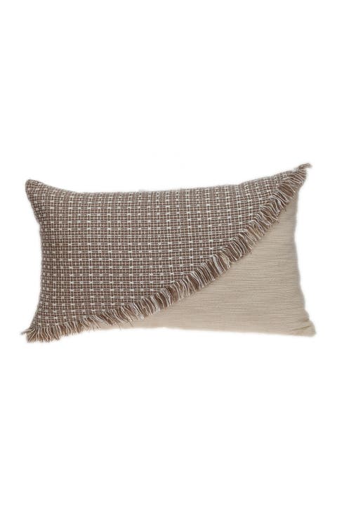 Nirvana Transitional Beige Throw Pillow