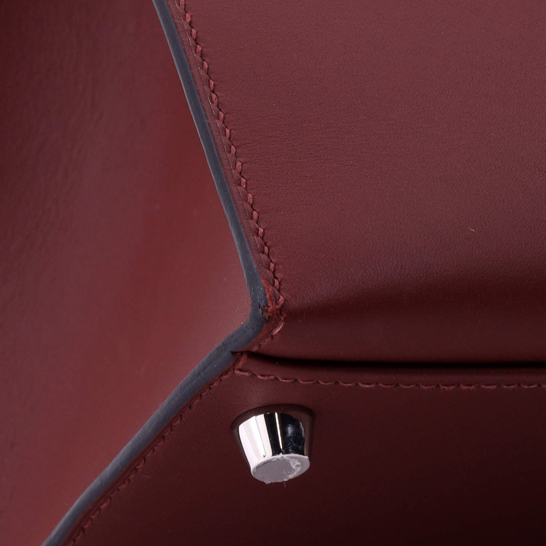 Pre-Owned Hermes Kelly Handbag Red Sombrero with Palladium Hardware 32, Alternate, color, 