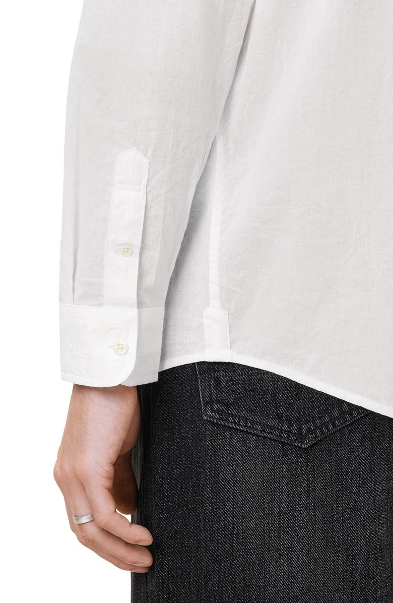 AllSaints Cassis Linen Blend Button-Up Shirt, Alternate, color, 
