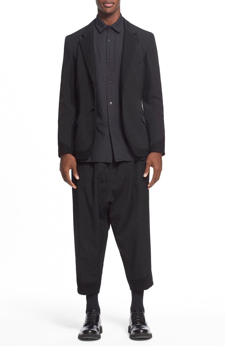 Yohji Yamamoto Yohji Yamamoto Wool Detail Crop Harem Pants, Alternate, color,