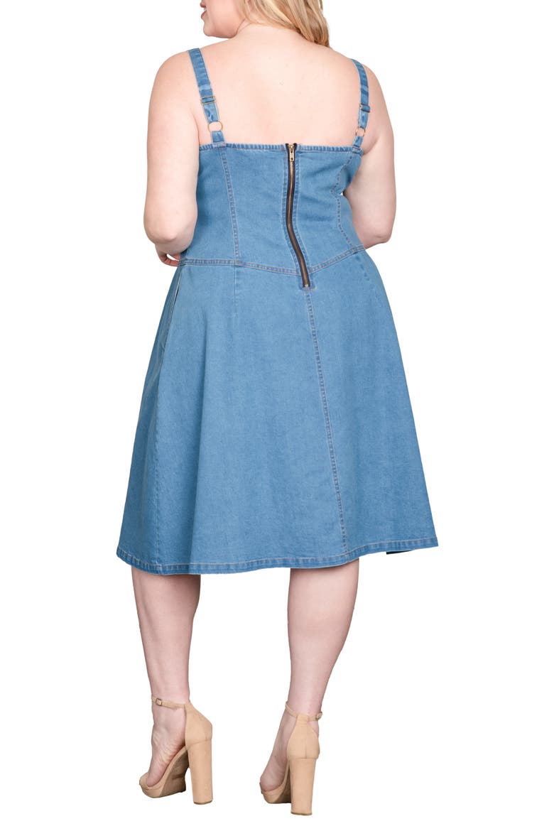 Cotton Blend Denim Dress, Alternate, color, BLUE BLAST