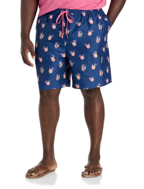 Big & Tall Pineapple Drink Swim Trunks